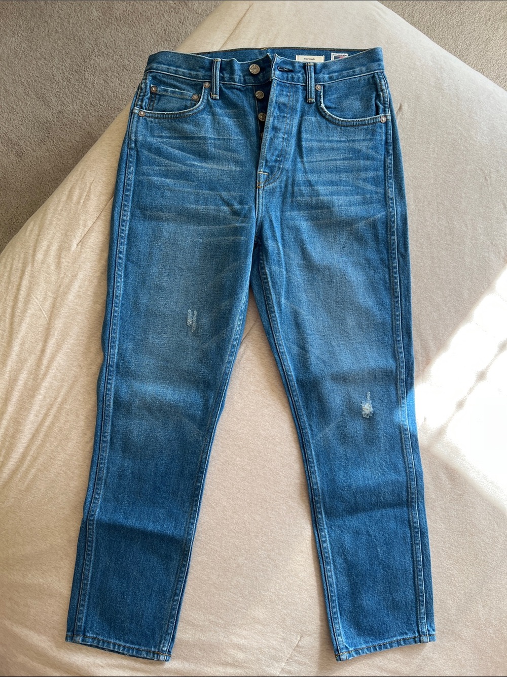 Madewell Washed Blue High-Rise Boyfriend Jeans